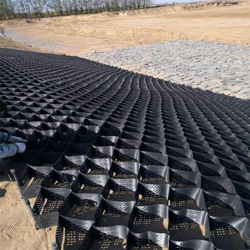 3.3 ft. x 16.5 ft. x 6 in. Black Plastic Plastic Geocell Used in Gardens, Paving, Landscaping