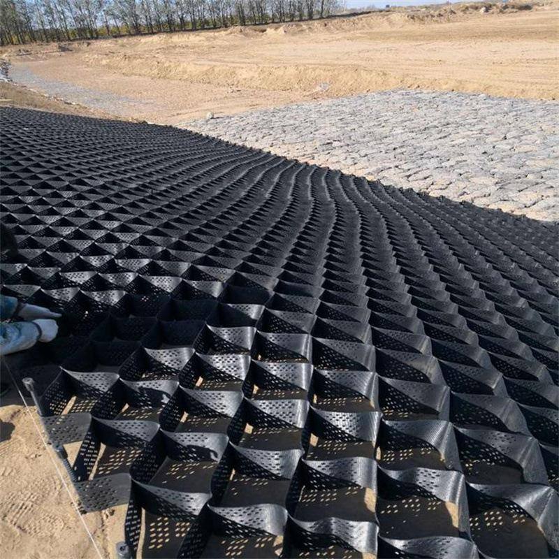 6.5 ft. x 13 ft. x 2 in. Black Plastic Geocell Used in Gardens, Paving, Landscaping