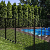 FORGERIGHT Deco Grid 5ft H x 4ft W Black Steel Gate