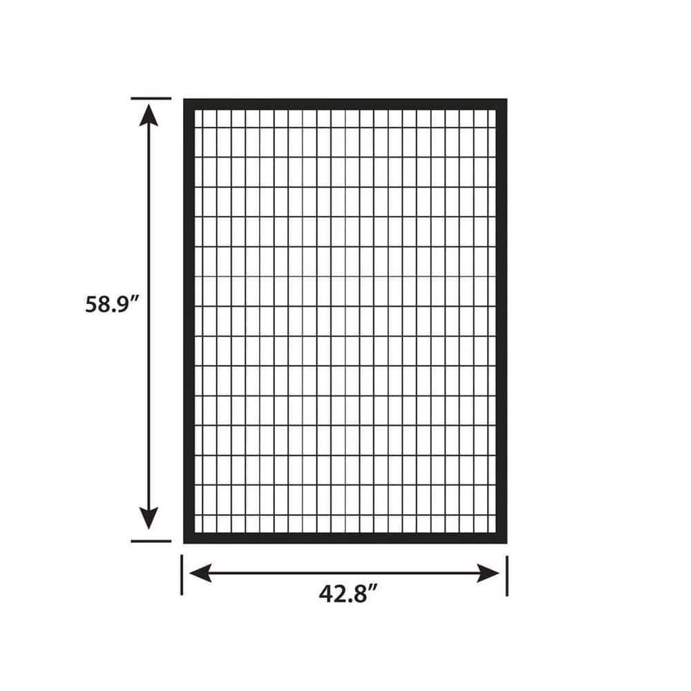 FORGERIGHT Deco Grid 5ft H x 4ft W Black Steel Gate