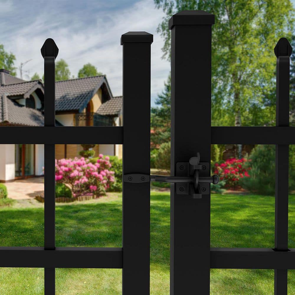 FORGERIGHT Osprey 4 ft. W x 4 ft. H Black Aluminum Fence Gate