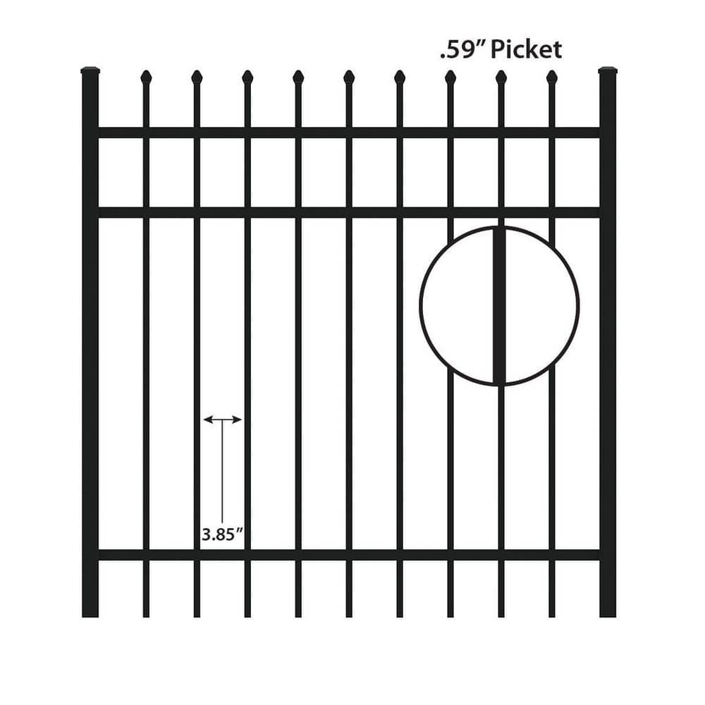 FORGERIGHT Osprey 4 ft. W x 4 ft. H Black Aluminum Fence Gate