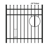 FORGERIGHT Osprey 4 ft. W x 4 ft. H Black Aluminum Fence Gate