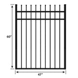 FORGERIGHT Osprey 4 ft. W x 5 ft. H Black Aluminum Fence Gate