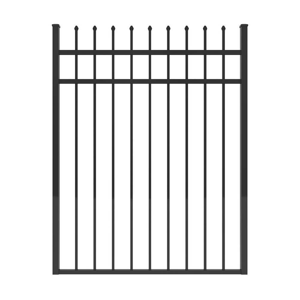 FORGERIGHT Osprey 4 ft. W x 5 ft. H Black Aluminum Fence Gate