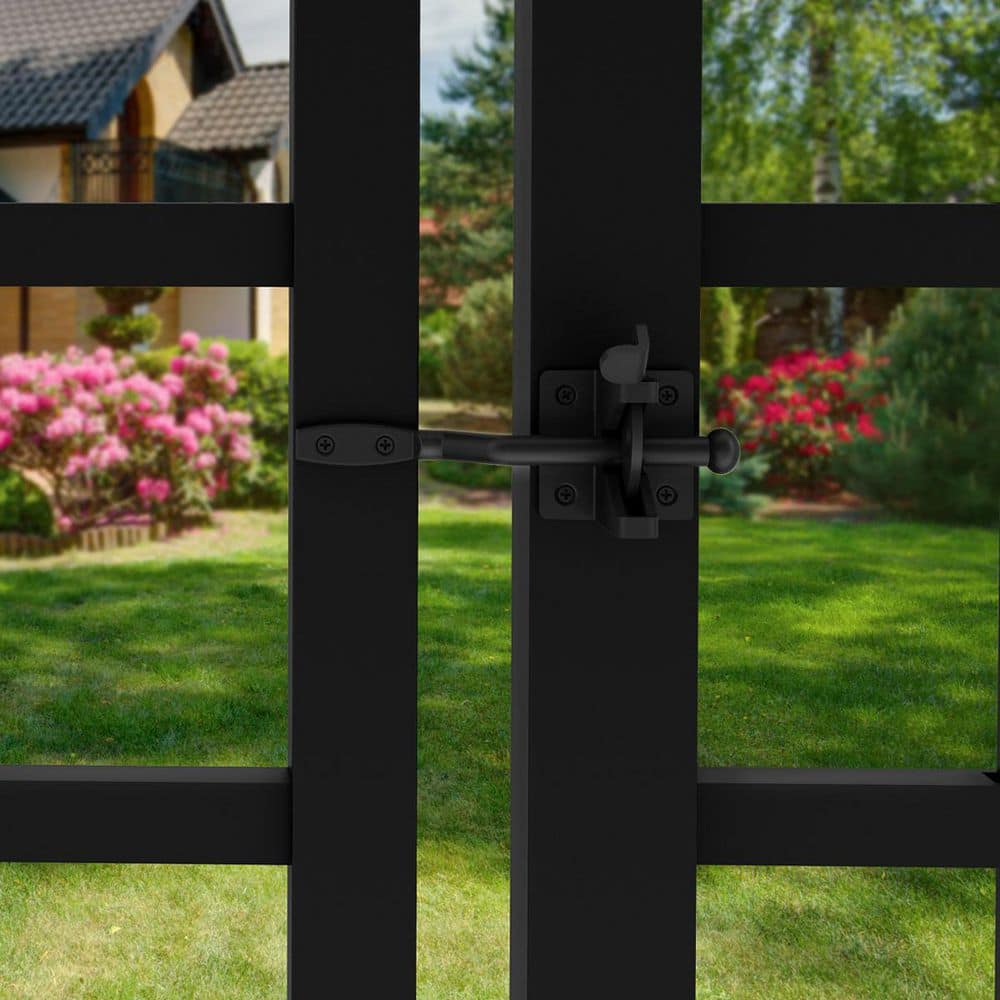 FORGERIGHT Osprey 4 ft. W x 5 ft. H Black Aluminum Fence Gate