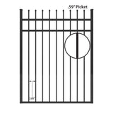 FORGERIGHT Osprey 4 ft. W x 5 ft. H Black Aluminum Fence Gate