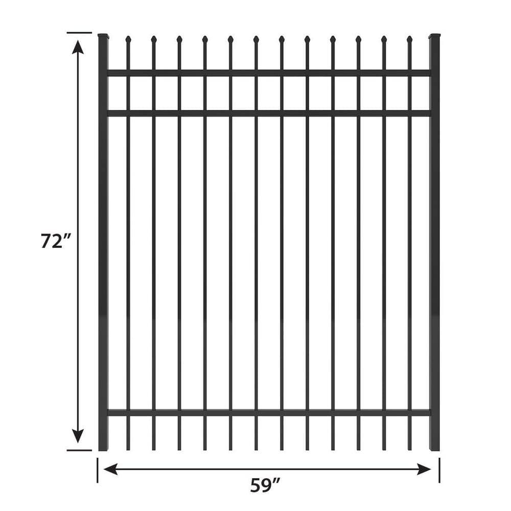 FORGERIGHT Osprey 5 ft. W x 6 ft. H Black Aluminum Fence Gate
