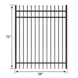 FORGERIGHT Osprey 5 ft. W x 6 ft. H Black Aluminum Fence Gate