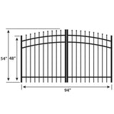 FORGERIGHT Osprey 8 ft. W x 4 ft. H Rainbow Black Aluminum Fence Gate