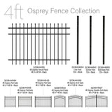 FORGERIGHT Osprey 8 ft. W x 4 ft. H Rainbow Black Aluminum Fence Gate