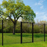 FORGERIGHT 6 ft. H x 6 ft. W Deco Grid Black Steel Fence Panel (5-Pack)