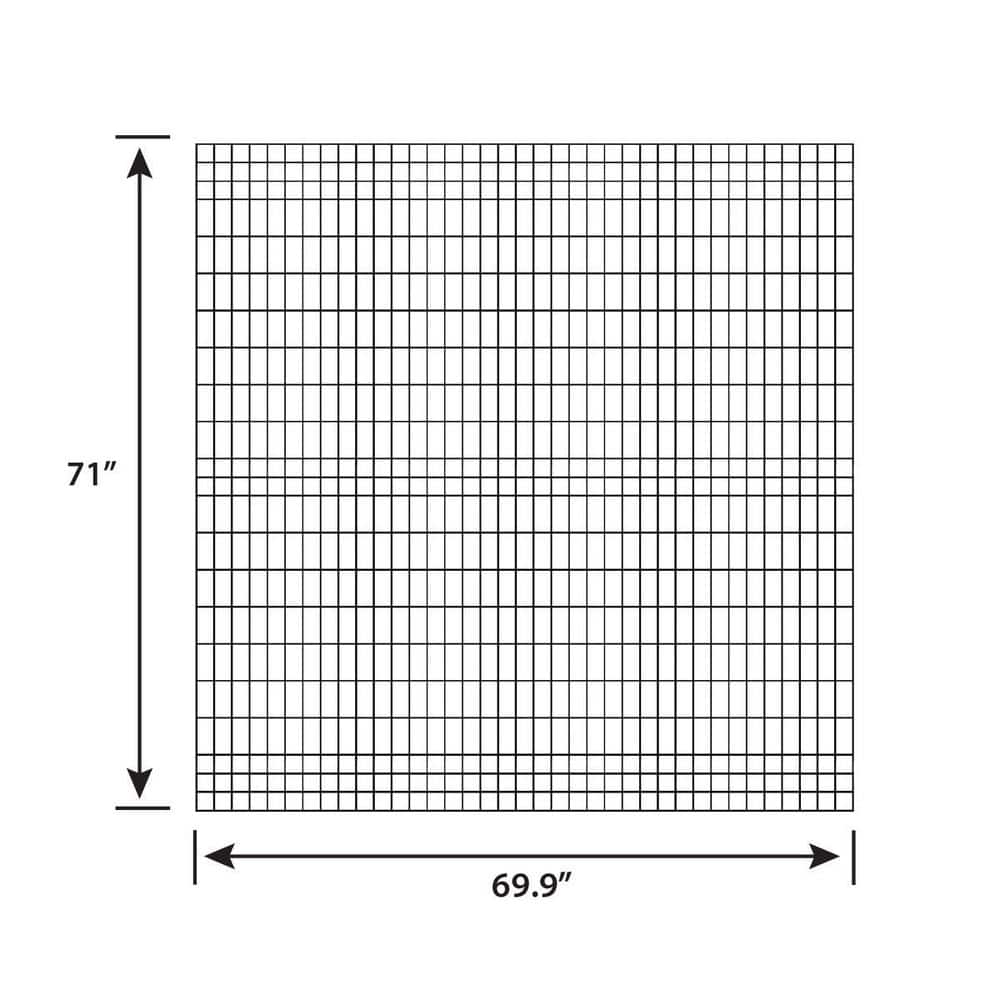 FORGERIGHT 6 ft. H x 6 ft. W Deco Grid Black Steel Fence Panel (5-Pack)
