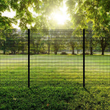 FORGERIGHT 6 ft. H x 6 ft. W Deco Grid Black Steel Fence Panel (5-Pack)