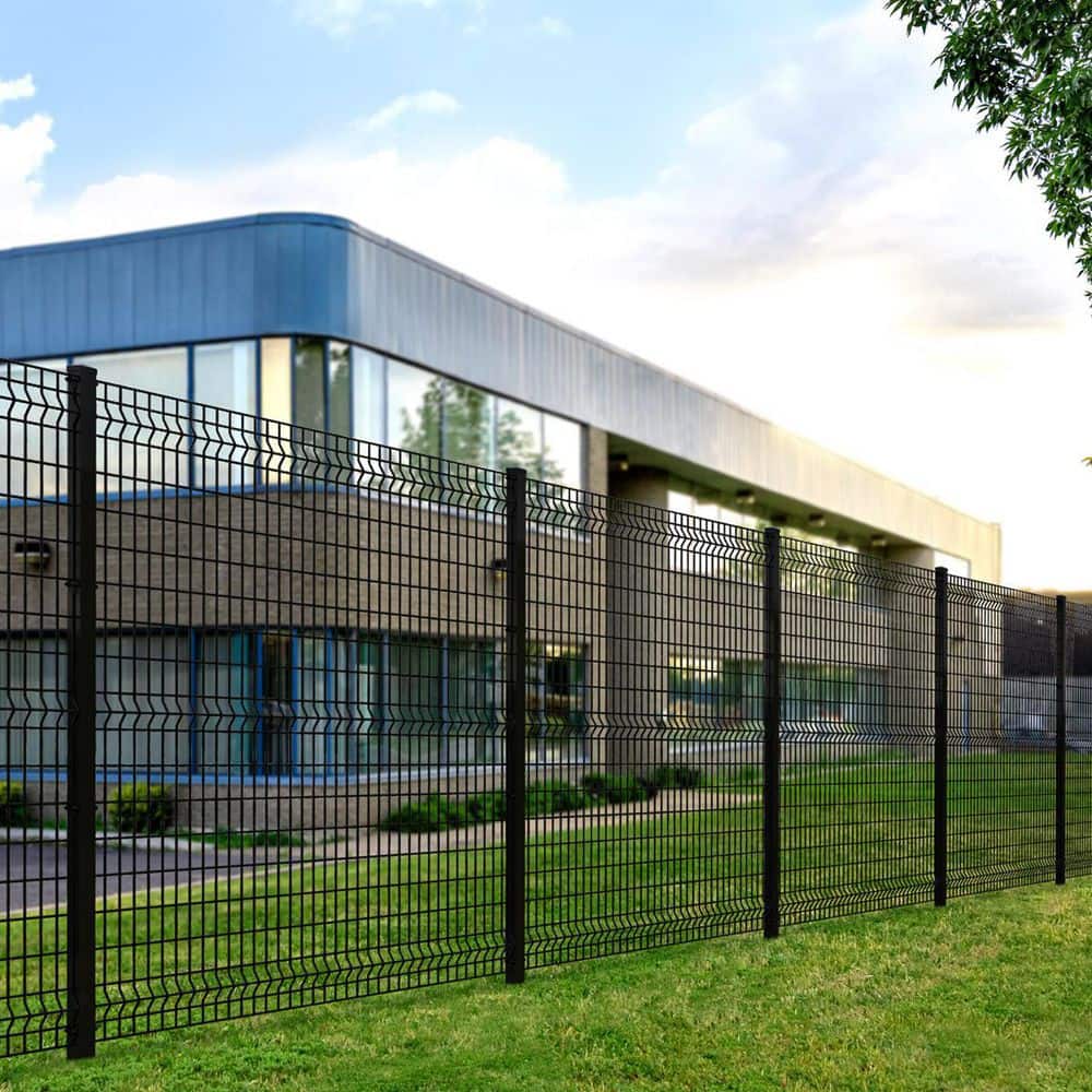 FORGERIGHT 6 ft. H x 6 ft. W Deco Grid Black Steel Fence Panel (5-Pack)