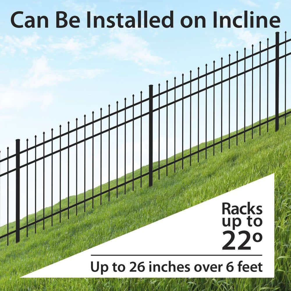 FORGERIGHT 5 ft. H x 6 ft. W Osprey Black Aluminum Fence Panel
