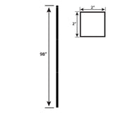 FORGERIGHT 98 in. H Deco Grid Black Steel Post with Cap, and Clips