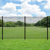 FORGERIGHT 98 in. H Deco Grid Black Steel Post with Cap, and Clips