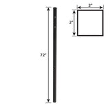 FORGERIGHT 72 in. 4 ft. Black Osprey Black Aluminum Fence Line Post