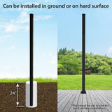 FORGERIGHT 72 in. Osprey Black Aluminum End/Gate Fence Post with Flat Cap