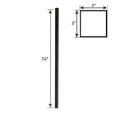 FORGERIGHT 72 in. Osprey Black Aluminum End/Gate Fence Post with Flat Cap