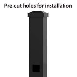 FORGERIGHT 72 in. Osprey Black Aluminum End/Gate Fence Post with Flat Cap