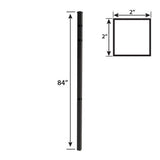 FORGERIGHT 84 in. x 5 ft. Osprey Black Aluminum Fence Corner Post with Flat Cap