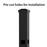 FORGERIGHT 84 in. x 5 ft. Osprey Black Aluminum Fence Corner Post with Flat Cap