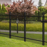 FORGERIGHT 96 in. x 6 ft. Osprey Black Aluminum Line Post with Flat Cap