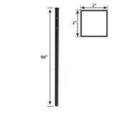 FORGERIGHT 96 in. x 6 ft. Osprey Black Aluminum Line Post with Flat Cap