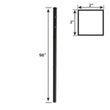FORGERIGHT 96 in. x 6 ft. Aluminum Osprey Black Line Post with Flat Cap (6-Pack)