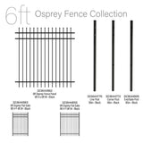 FORGERIGHT 96 in. x 6 ft. Osprey Black Aluminum Corner Post with Flat Cap