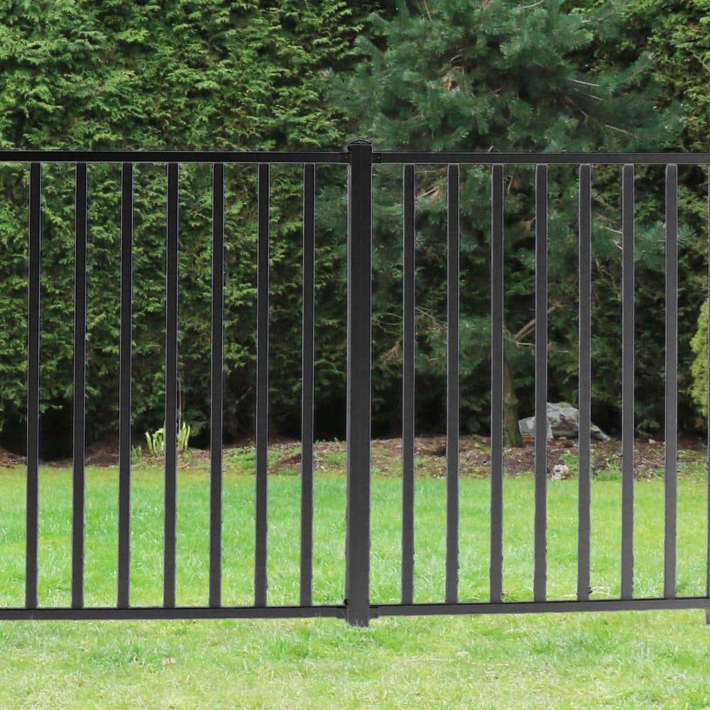PEAK Aquatine 2 in. x 2 in. x 5.93 ft. Black Aluminum Soft Surface Pool Fence Post