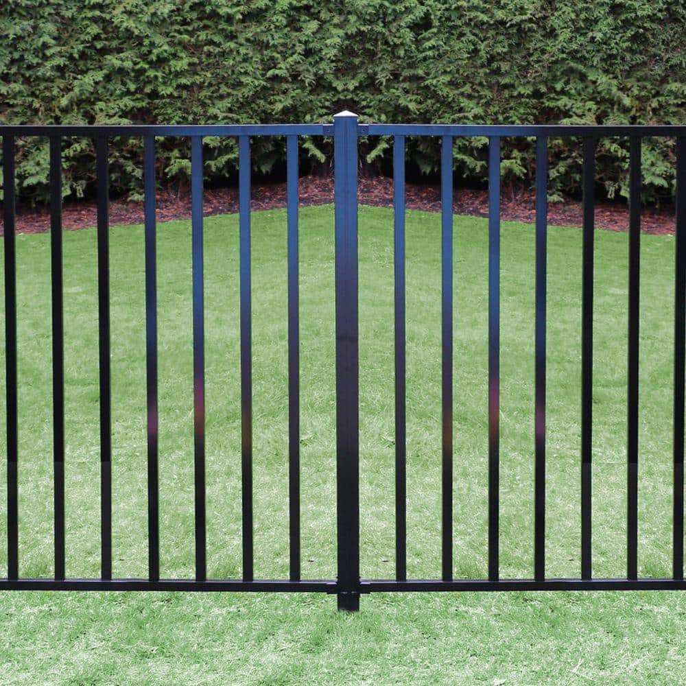 PEAK Aquatine 2 in. x 2 in. x 5.93 ft. Black Aluminum Soft Surface Pool Fence Post
