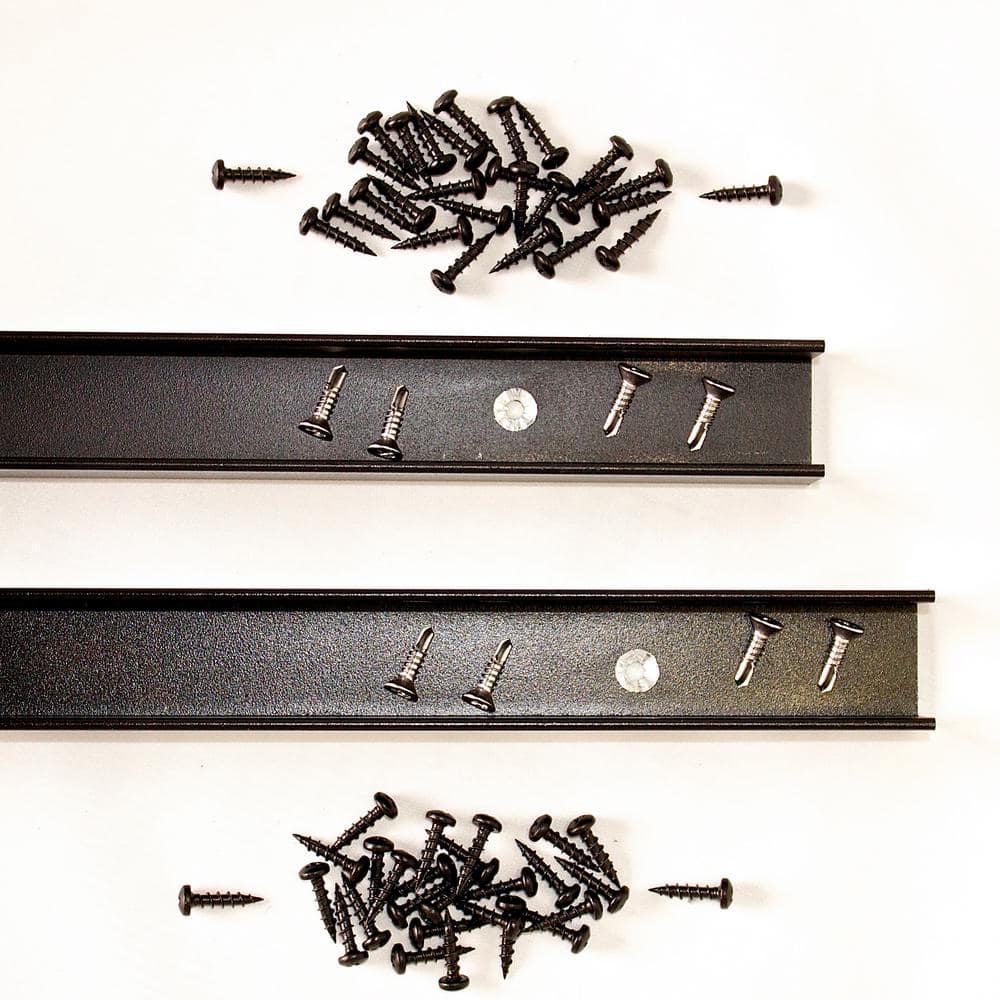 Slipfence 70 in. x 1-1/2 in. x 1-1/2 in. Black Powder Coated Aluminum Fence Channels Kit for 6 ft. High Industrial Fence
