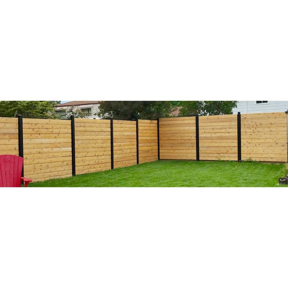 Slipfence 70 in. x 1-1/2 in. x 1-1/2 in. Black Powder Coated Aluminum Fence Channels Kit for 6 ft. High Industrial Fence