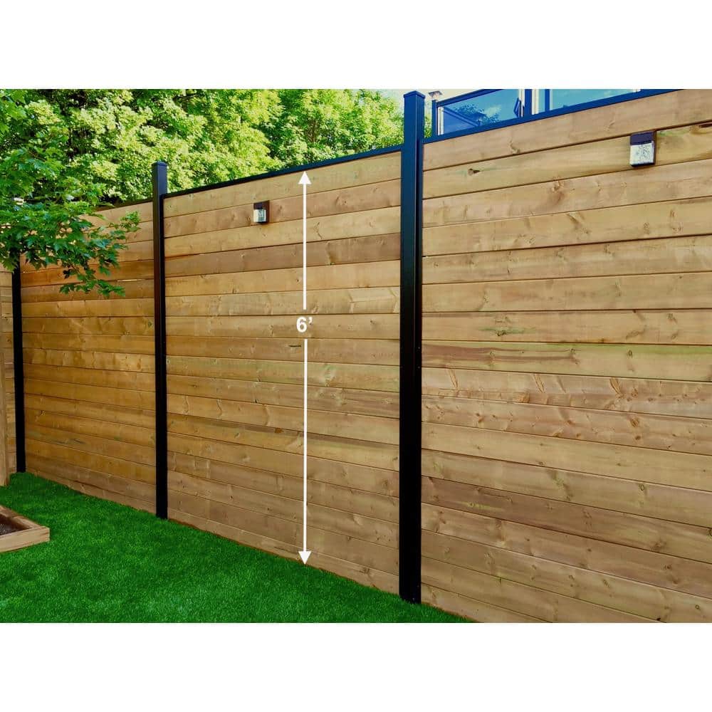 Slipfence 70 in. x 1-1/2 in. x 1-1/2 in. Black Powder Coated Aluminum Fence Channels Kit for 6 ft. High Industrial Fence