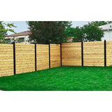 Slipfence 70 in. x 1-1/2 in. x 1-1/2 in. Black Powder Coated Aluminum Fence Channels Kit for 6 ft. High Industrial Fence