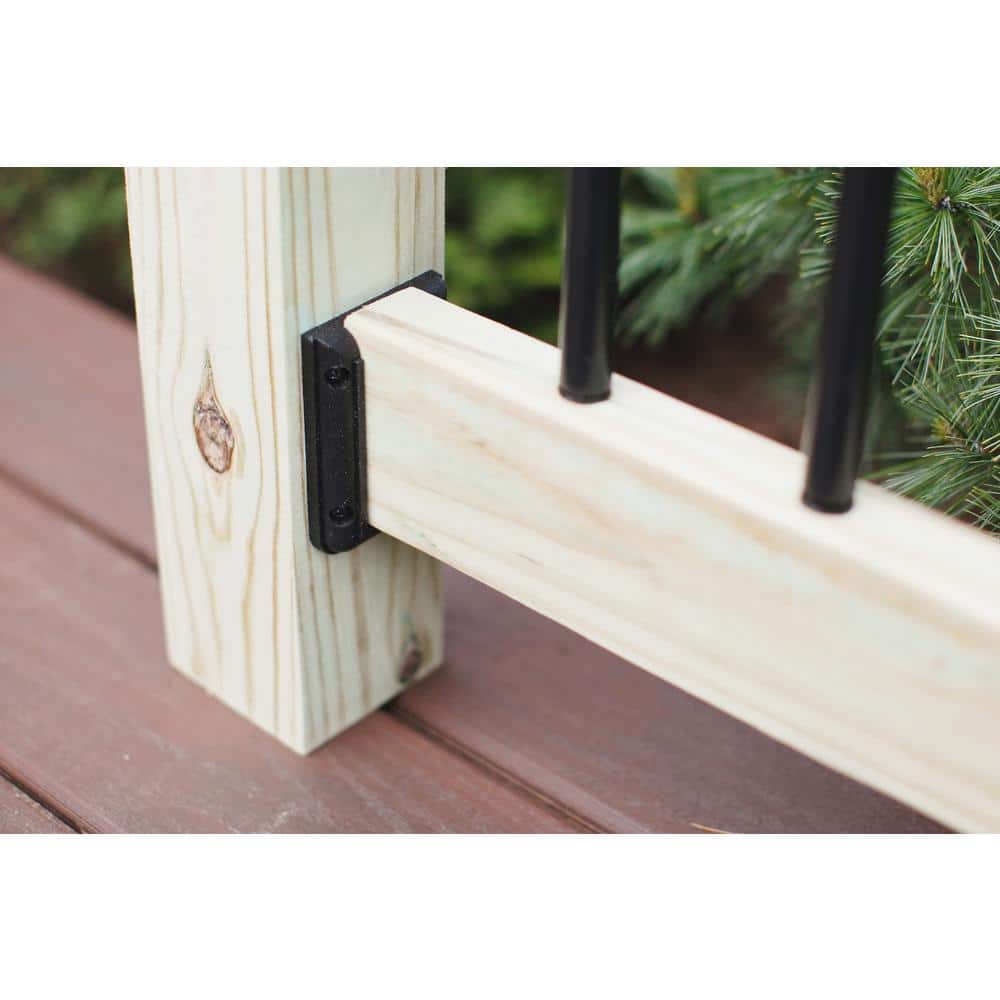 Precision Black Plastic Railing Connectors (2-Pack)