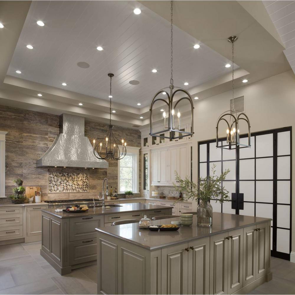 Progress Lighting Whisp Collection 6-Light Graphite Farmhouse Chandelier Light