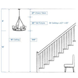 Progress Lighting Whisp Collection 6-Light Graphite Farmhouse Chandelier Light