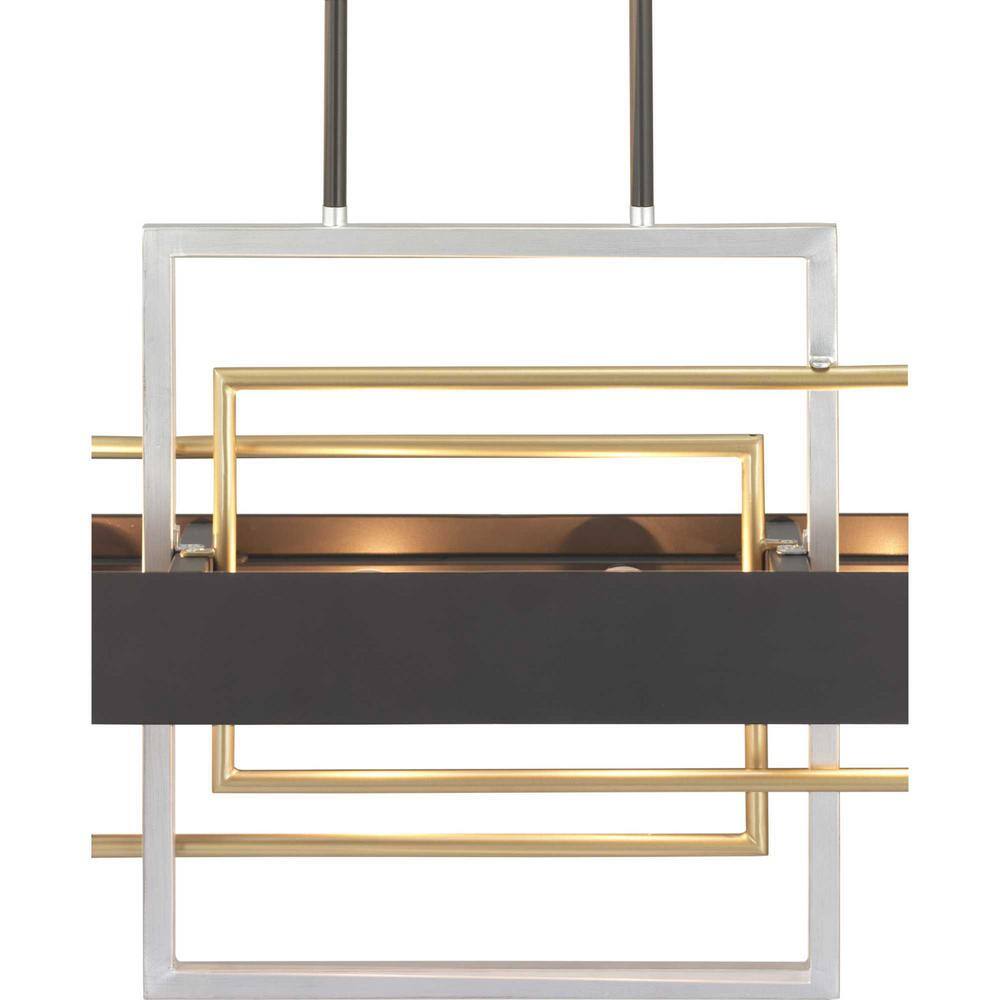 Progress Lighting Adagio Collection 6-Light Matte Black Luxe Chandelier Light