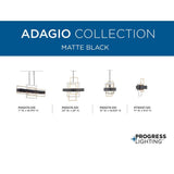 Progress Lighting Adagio Collection 6-Light Matte Black Luxe Chandelier Light