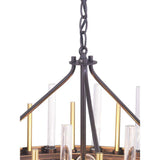 Progress Lighting Orrizo Collection 6-Light Matte Black Clear Glass Luxe Chandelier Light