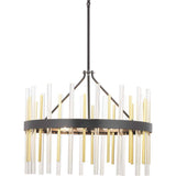 Progress Lighting Orrizo Collection 6-Light Matte Black Clear Glass Luxe Chandelier Light