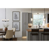 Progress Lighting League Collection 5-Light Matte Black Etched Glass Contemporary Chandelier Light