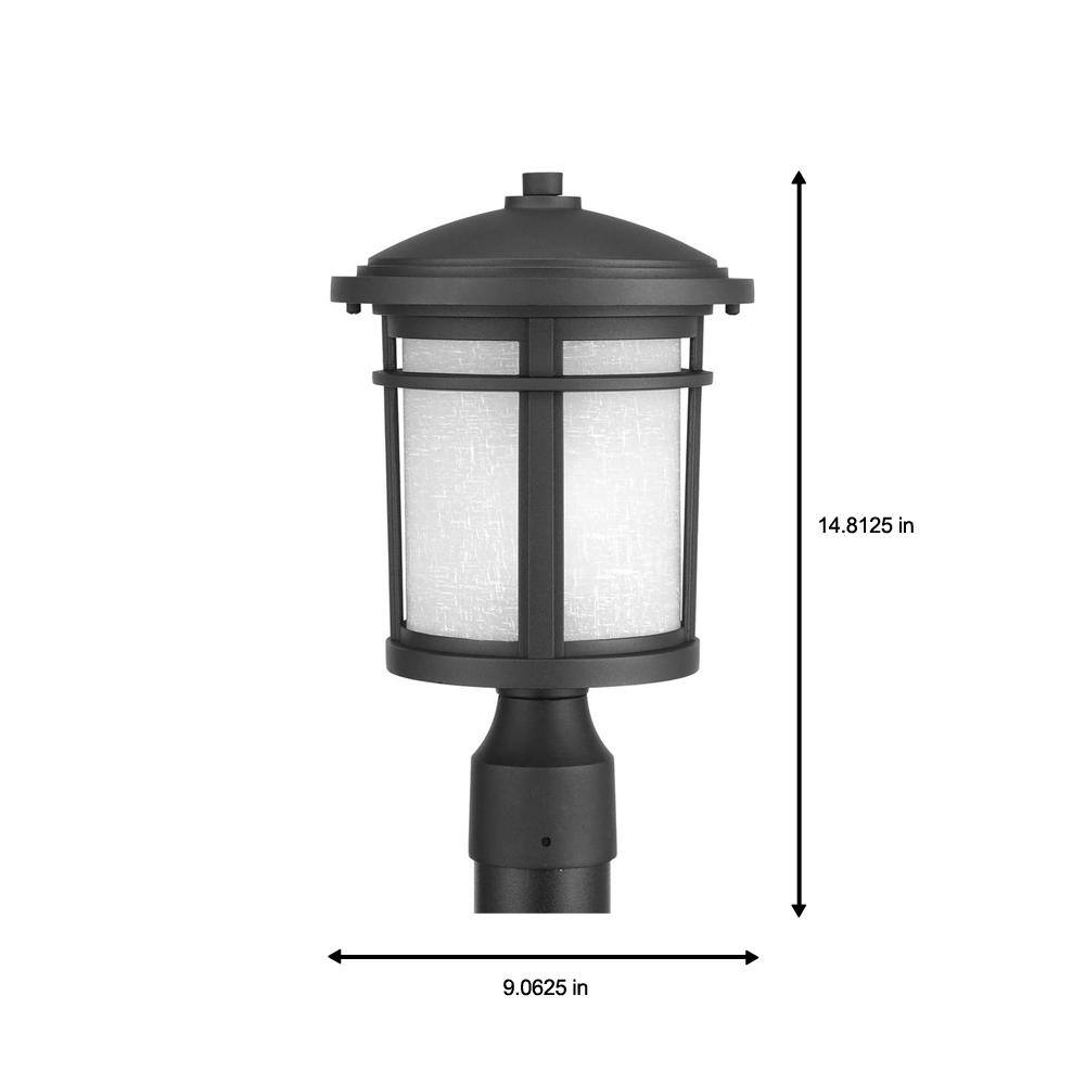 Progress Lighting Wish Collection 1-Light Textured Black LED Outdoor Post Lantern