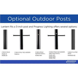 Progress Lighting Westport Collection 1-Light Outdoor Black Post Lamp