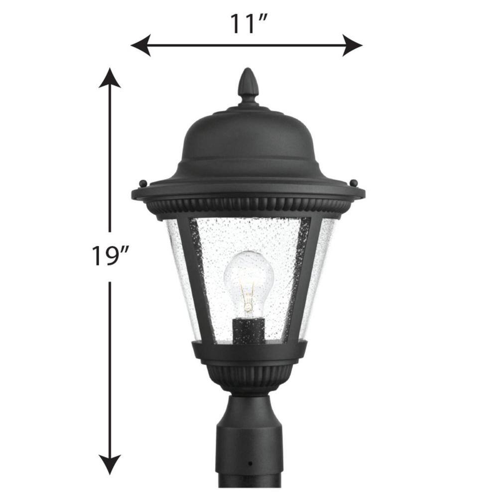 Progress Lighting Westport Collection 1-Light Outdoor Black Post Lamp