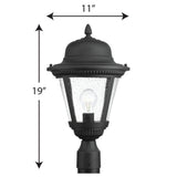 Progress Lighting Westport Collection 1-Light Outdoor Black Post Lamp